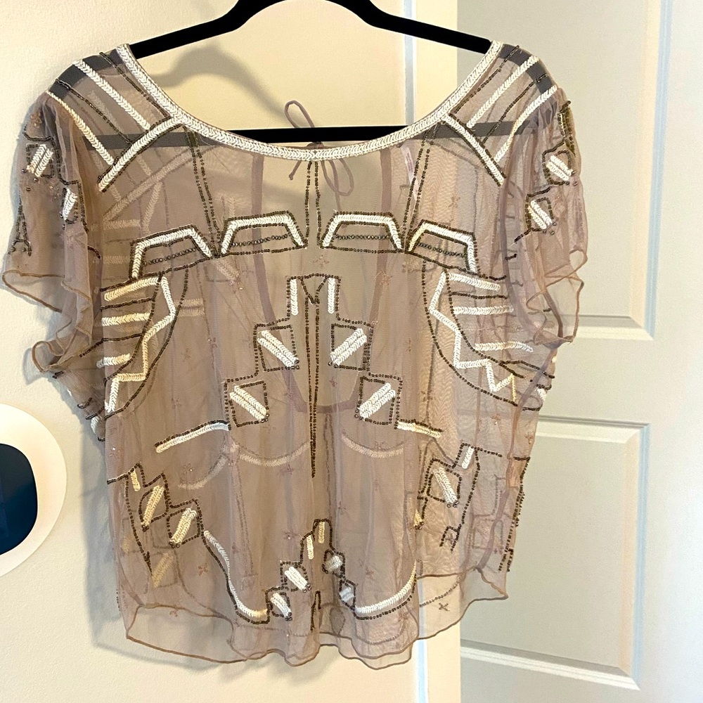 Free People Sheer Embroidered Top